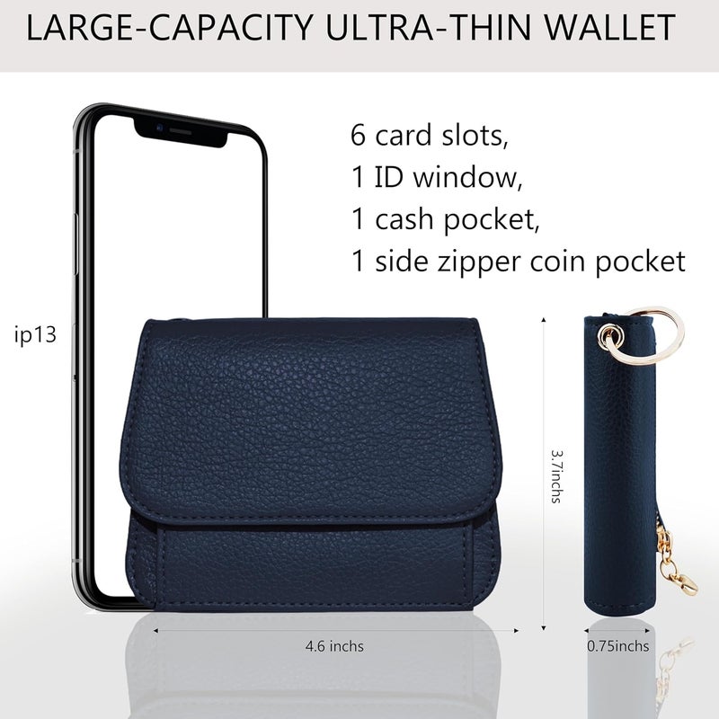 Sunpour Store Keychain Wallet RFID Wristlet Wallets for Women,Small Wallets Woman Key Chain Wallet with Coin Pocket and Id Window - Image 2